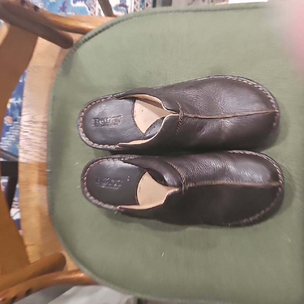 Born Dark Brown Leather Mules